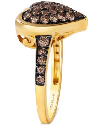 GODIVA x Le Vian&reg; Chocolate Diamond Heart Ring (3/4 ct. t.w.) in 14k Gold