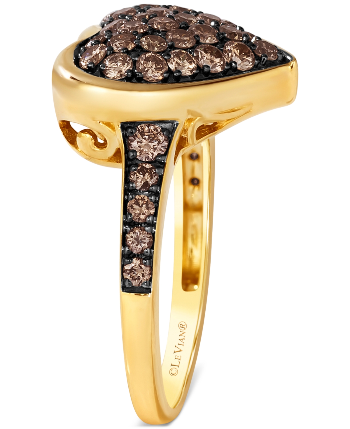 Le Vian Godiva X  Chocolate Diamond Heart Ring (3/4 Ct. T.w.) In 14k Gold In 14k Honey Gold Ring