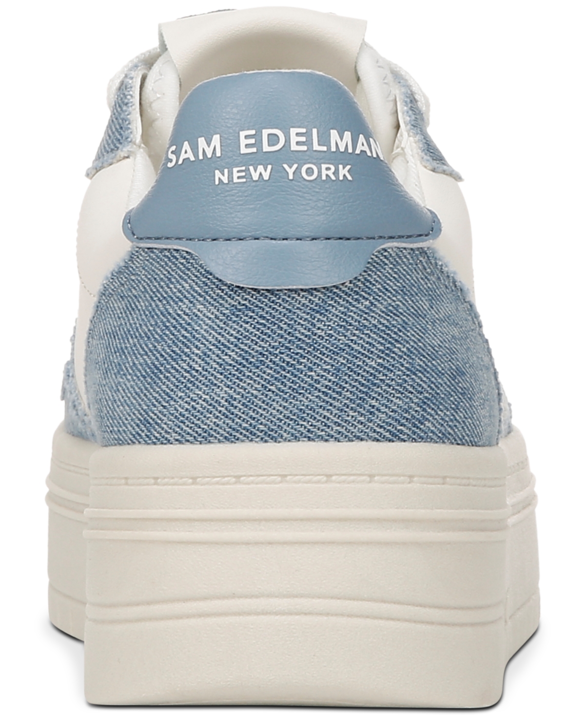 Shop Sam Edelman Women's Blaine Lace-up Platform Sneakers In Sugar,montrose Blue