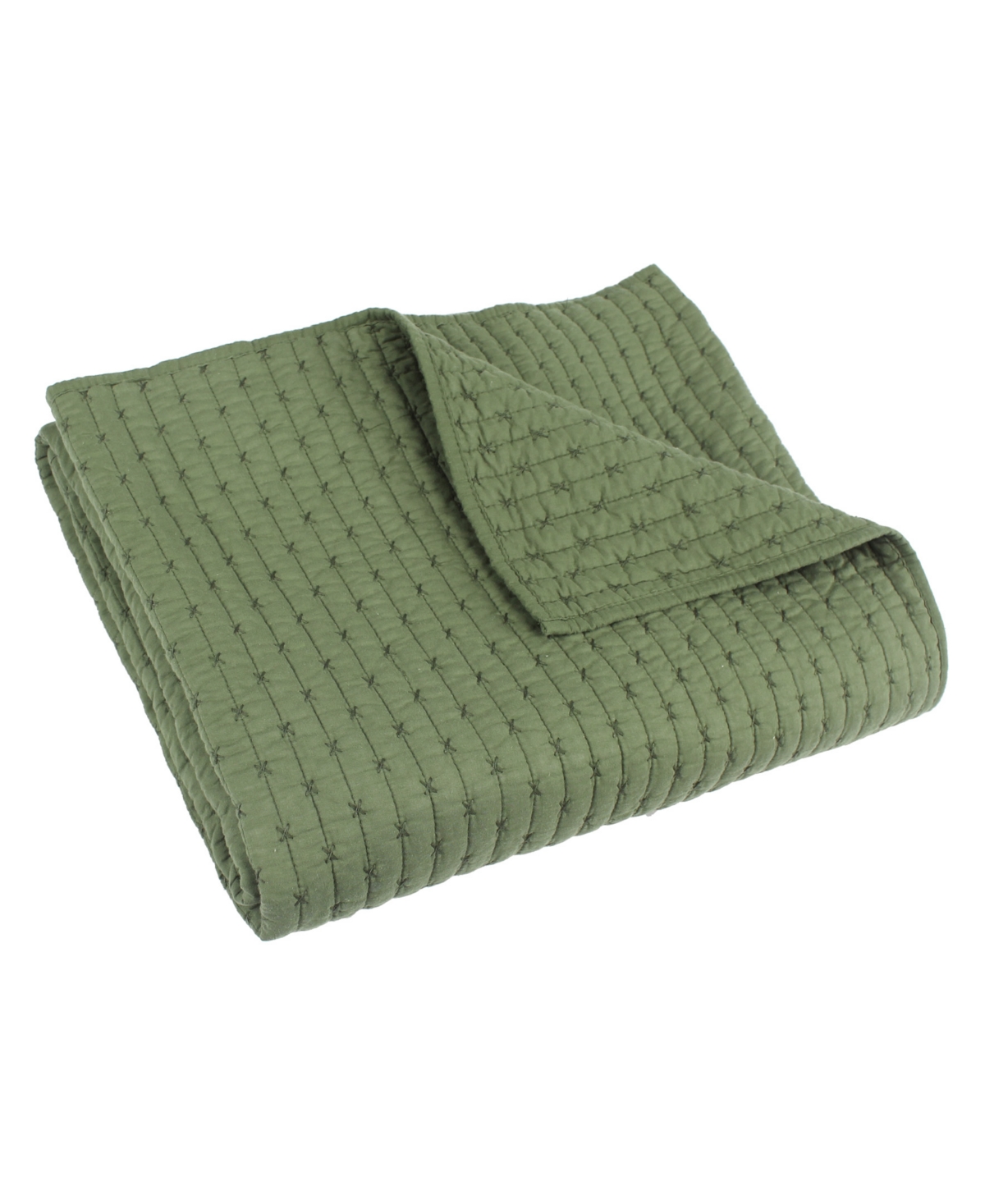 Shop Levtex Cross Stitch Reversible Quilted Throw, 50" X 60" In Coco