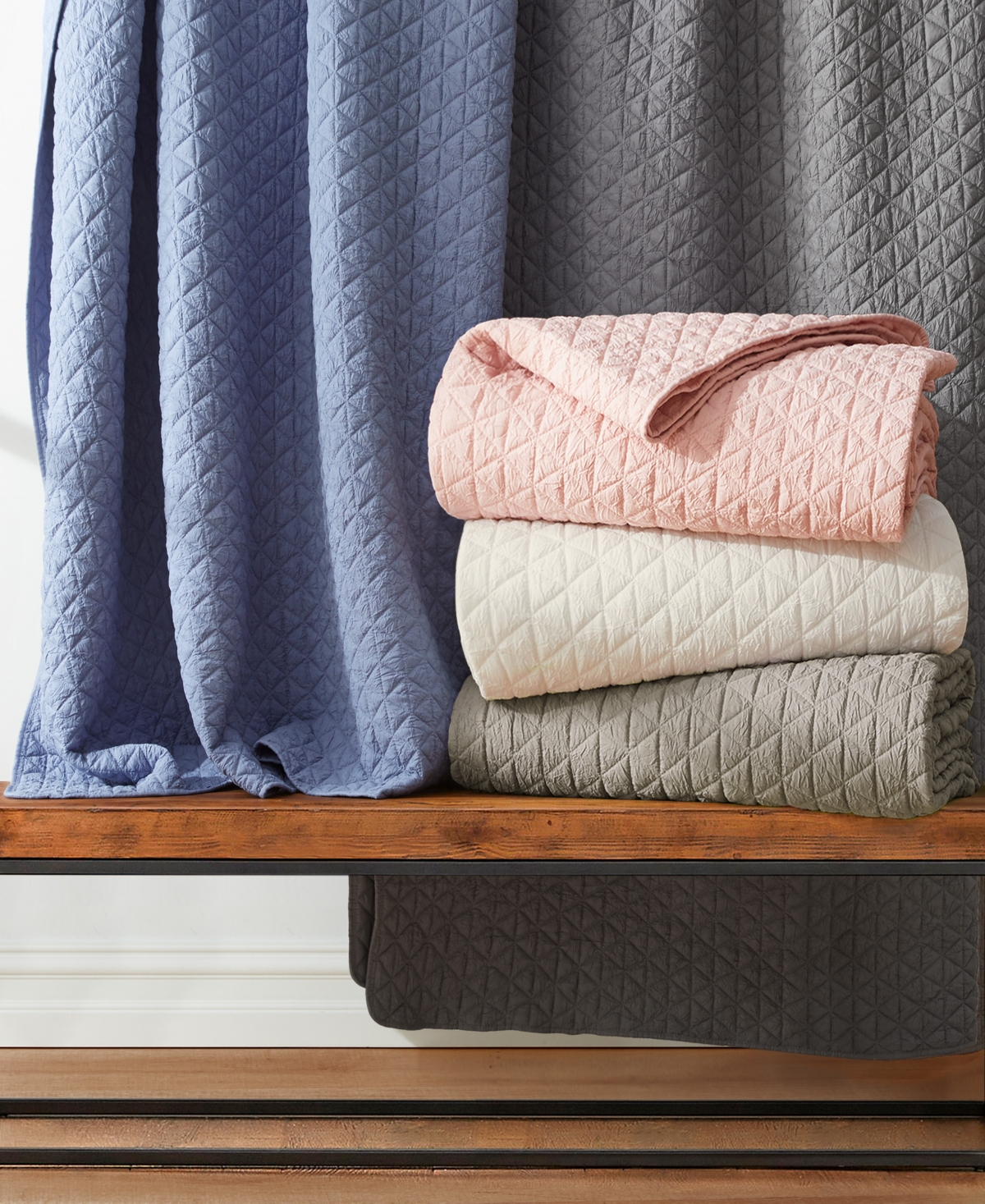 Levtex Homthreads Rowan Enzyme Wash 3-pc. Quilt Set, King/california King In Cream