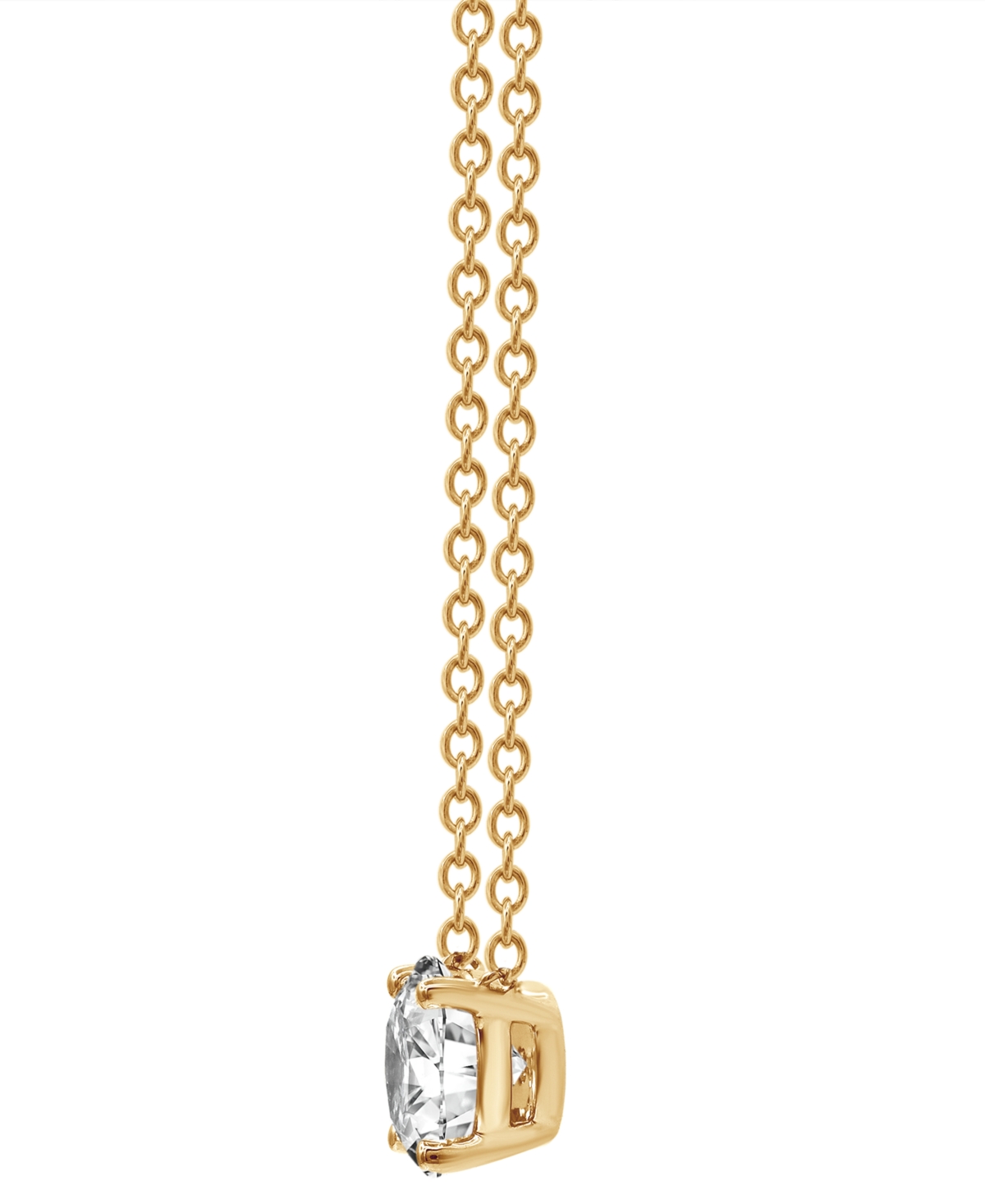 Shop Badgley Mischka Certified Lab Grown Diamond Solitaire Adjustable 18" Pendant Necklace (1-1/2 Ct. T.w.) In 14k Gold In Yellow Gold