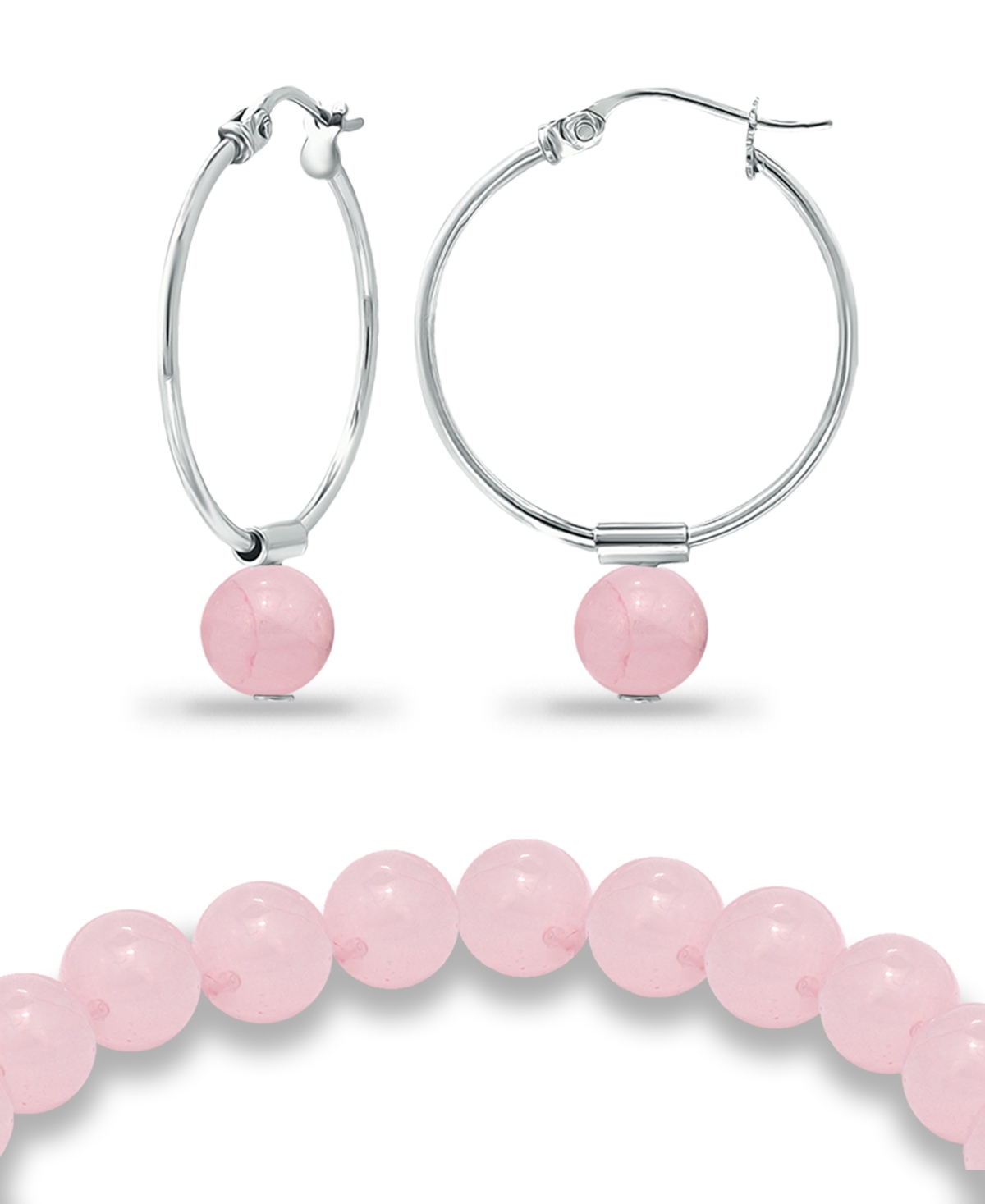Macy's Silver Plated Multi Genuine Stone Bracelet and Earring, 2 Piece Set