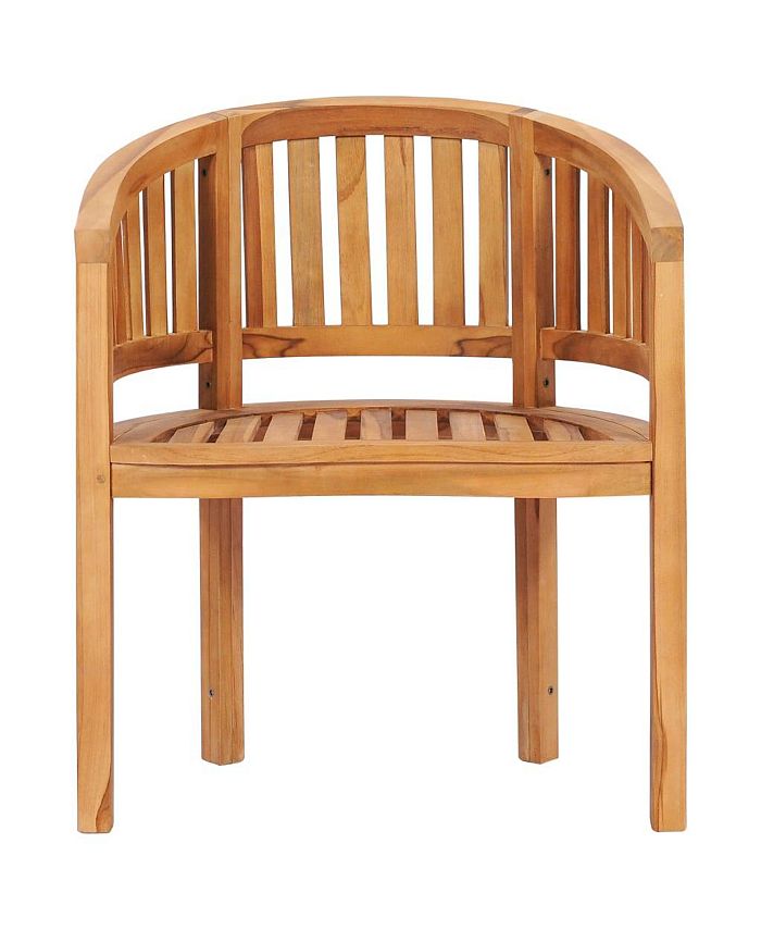 vidaXL Banana Chair Solid Teak Wood Macy's