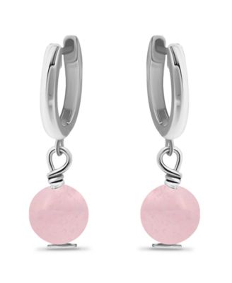 Silver Plated Multi Genuine Stone Huggie Hoop Earrings