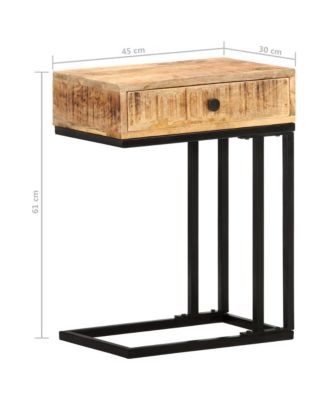 U-Shaped Side Table 17.7"x11.8"x24" Solid Wood Mango