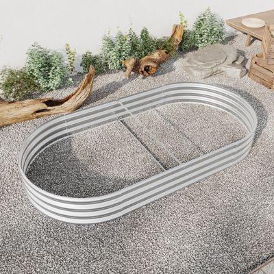 Large Metal Oval Raised Garden Bed