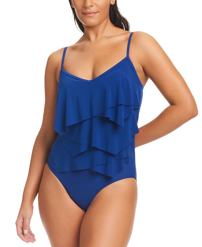 Tiered one piece swimsuit new arrivals