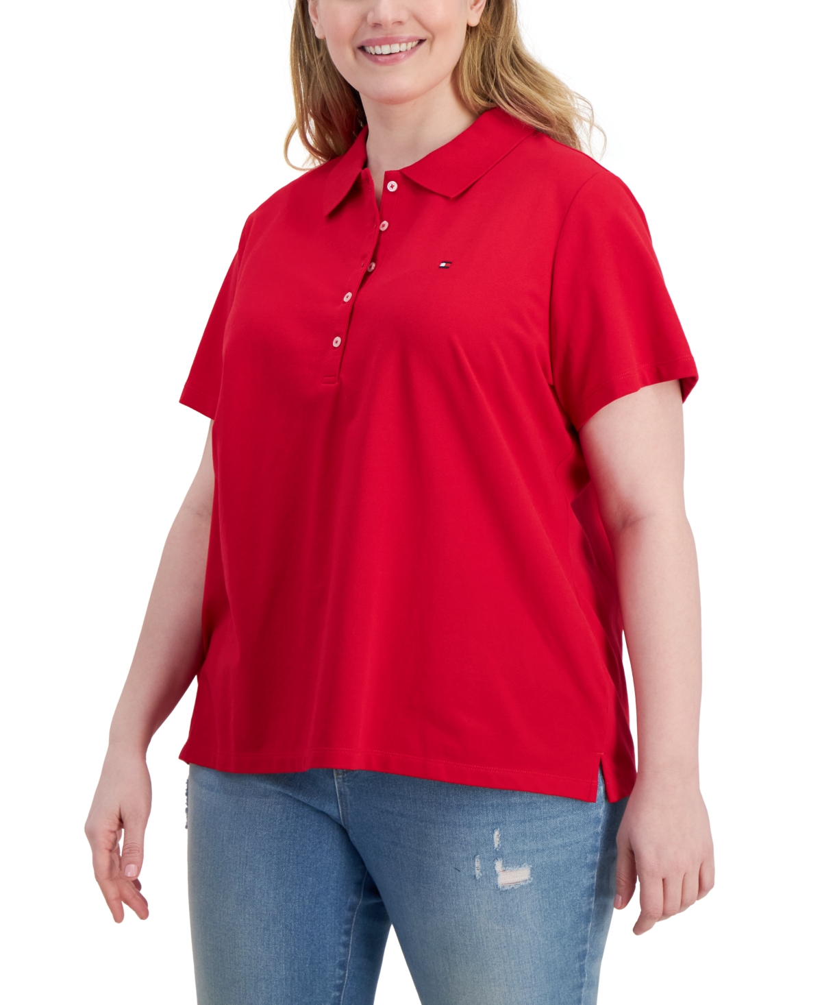 Plus Size Short-Sleeve Polo Shirt - CrÃ¨me De Menthe