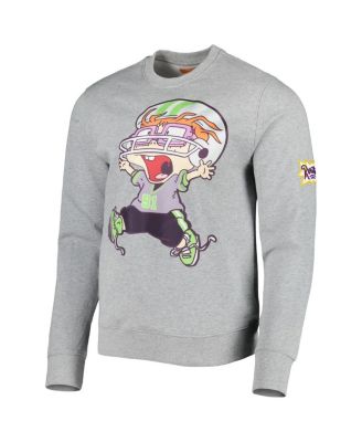 Men's and Women's Heather Gray Rugrats Chuckie Runaway Football Pullover Sweatshirt