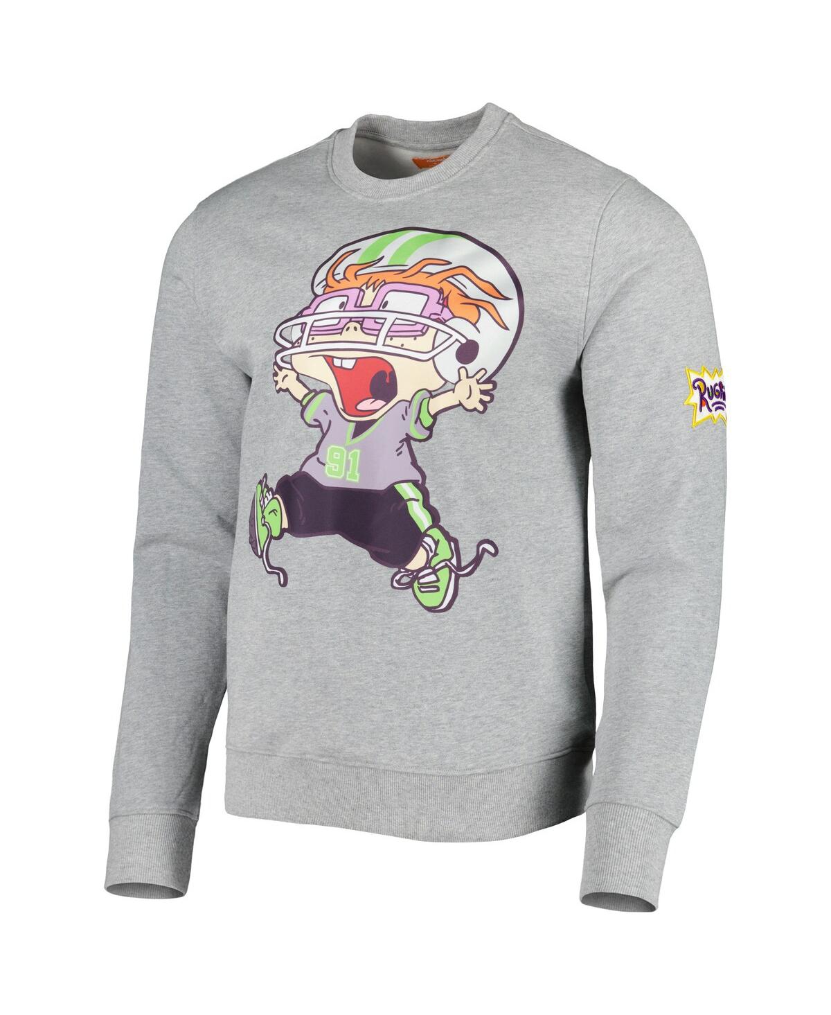 Shop Freeze Max Men's And Women's  Heather Gray Rugrats Chuckie Runaway Football Pullover Sweatshirt