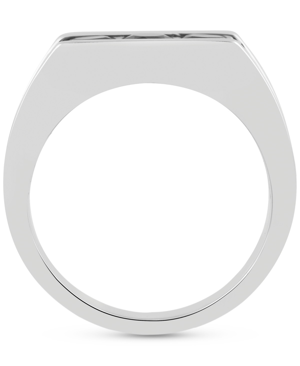 Men's Black Diamond Three Stone Concave Ring (1-1/2 ct. t.w.) in Sterling Silver & 14k Gold-Plate - Two-Tone