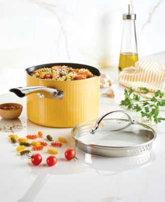 Style Aluminum Nonstick 3 Quart Cookware Straining Saucepan with Lid