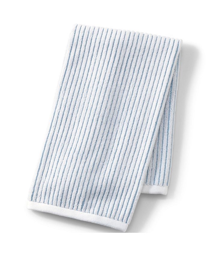 Lands' End Cotton Textured Stripe Hand Towel Macy's