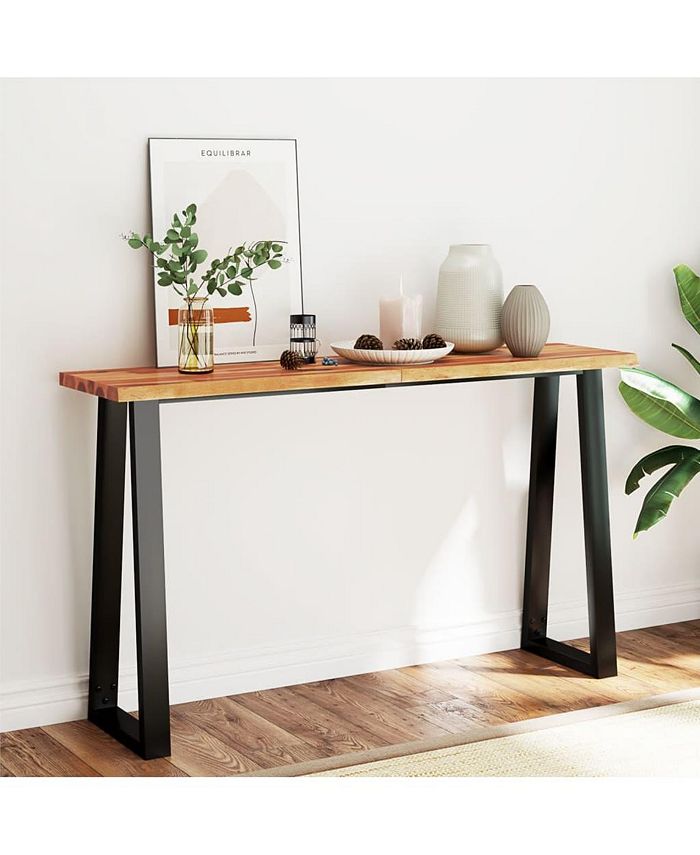 vidaXL Console Table with Live Edge 6.7"x15.7"x31.5" Solid Wood Acacia