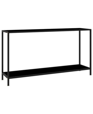 Console Table Black 55.1"x13.8"x29.5" Tempered Glass