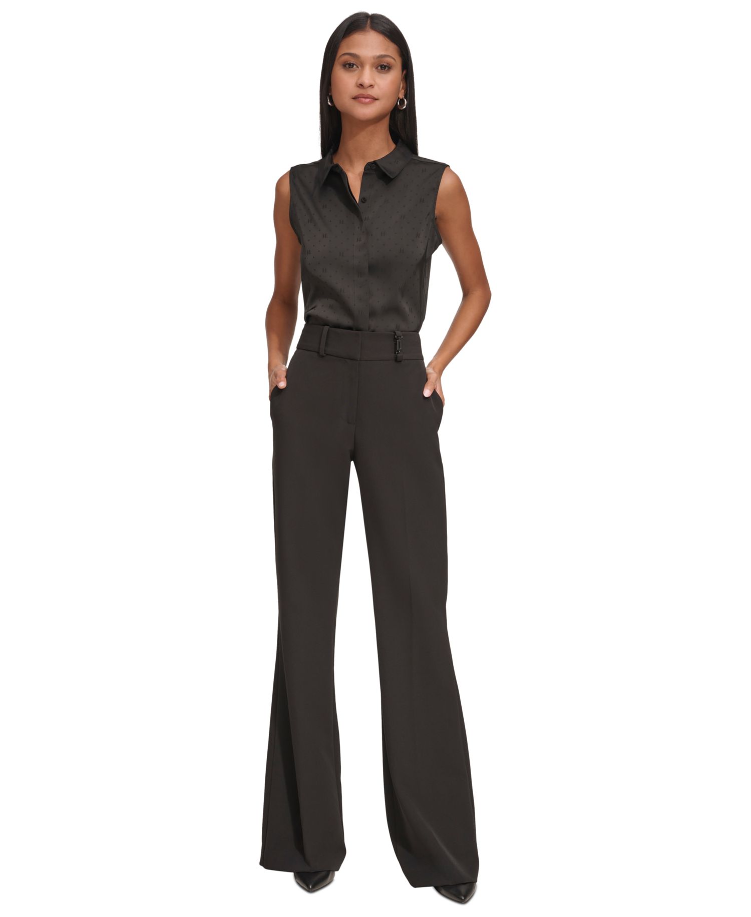 Women's Jacquard Logo Sleeveless Shirt