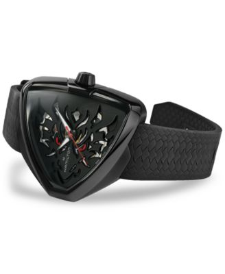 Men's Swiss Automatic Ventura Elvis80 Dragon Black Rubber Strap Watch 43x45mm