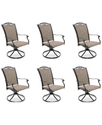 Wythburn Mix and Match Filigree Sling Outdoor Swivel Chairs, Set of 6