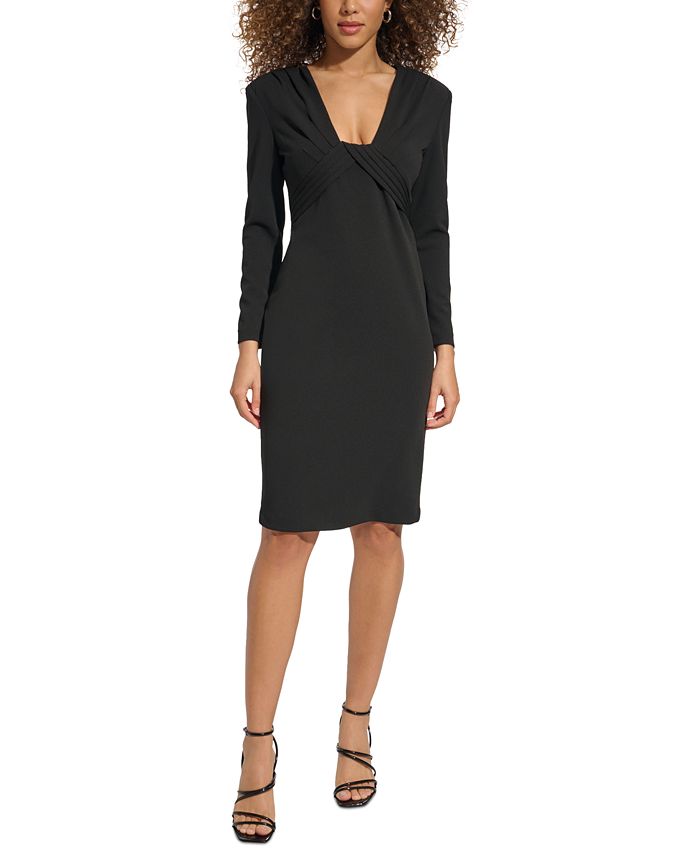 Calvin klein double tier hot sale bell sleeve sheath dress