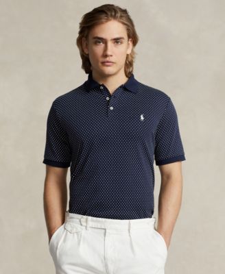 폴로 랄프로렌 Polo Ralph Lauren Mens Classic-Fit Dot Soft Cotton Polo Shirt,Preppy Dot/refined Navy