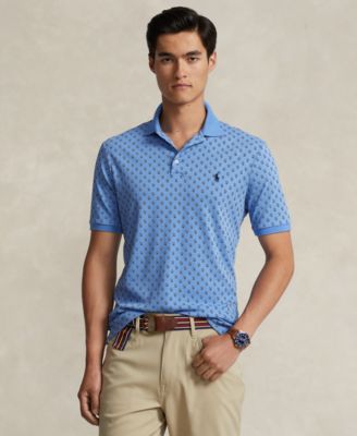 폴로 랄프로렌 Polo Ralph Lauren Mens Classic-Fit Floral Soft Cotton Polo Shirt,Preppy Woodblock/summer Blue
