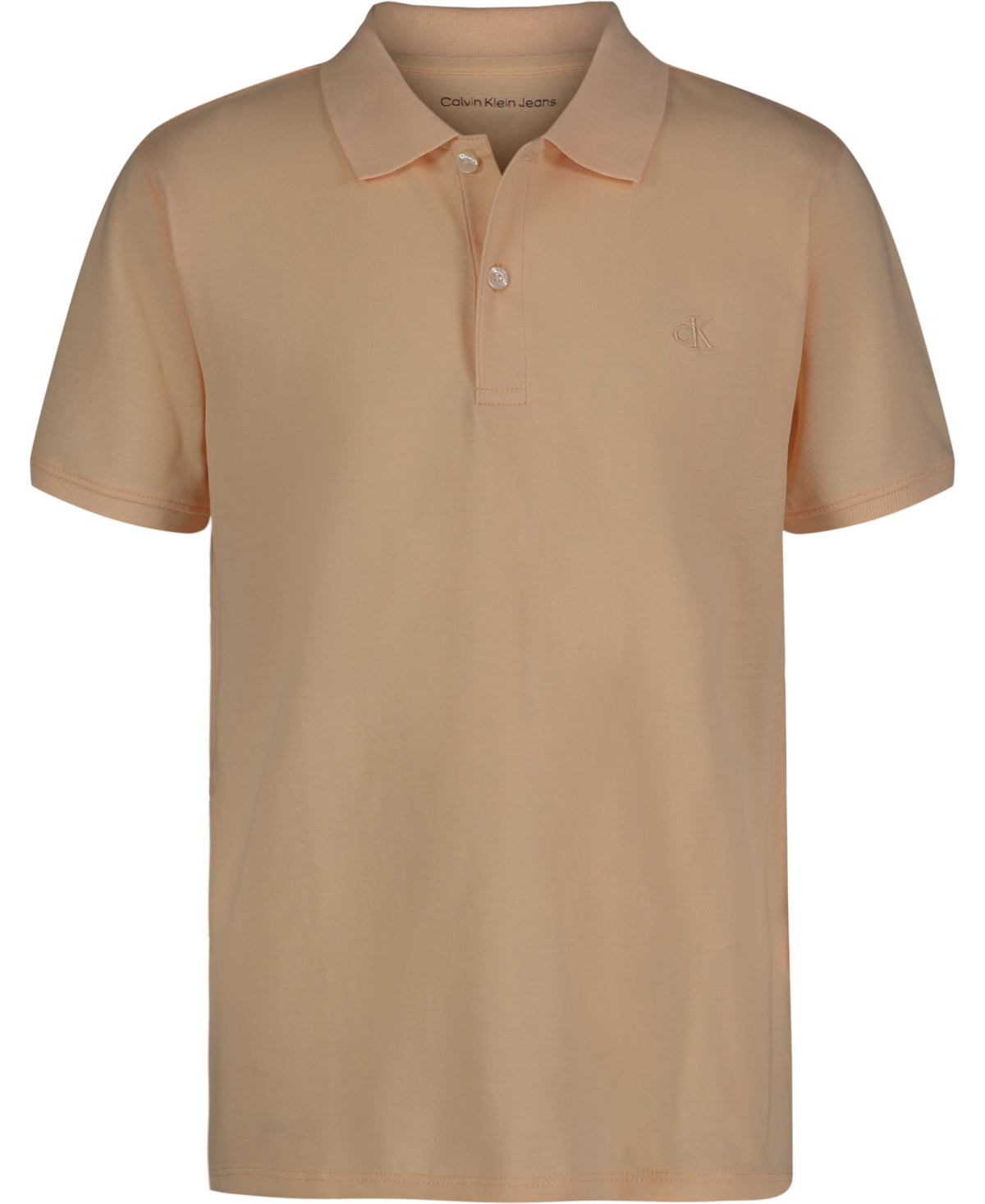 Shop Calvin Klein Big Boys Solid Polo Shirt In Light Peach