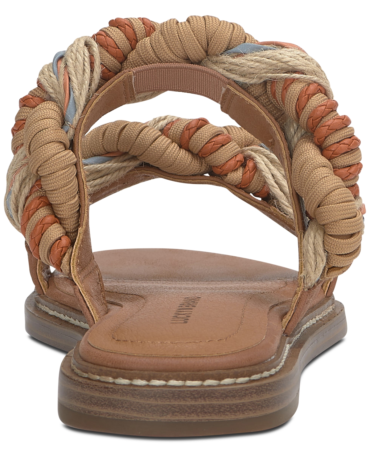 Shop Lucky Brand Women's Kabrina Braided Flat Slide Sandals In Sunset Multi Leather