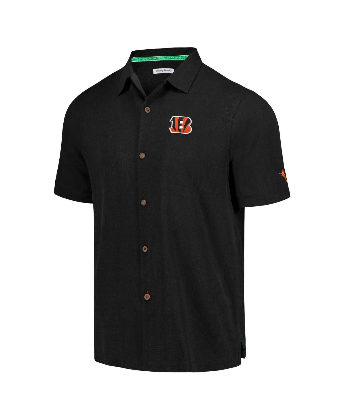Shop Tommy Bahama Men's  Black Cincinnati Bengals Tidal Kickoff Camp Button-up Shirt