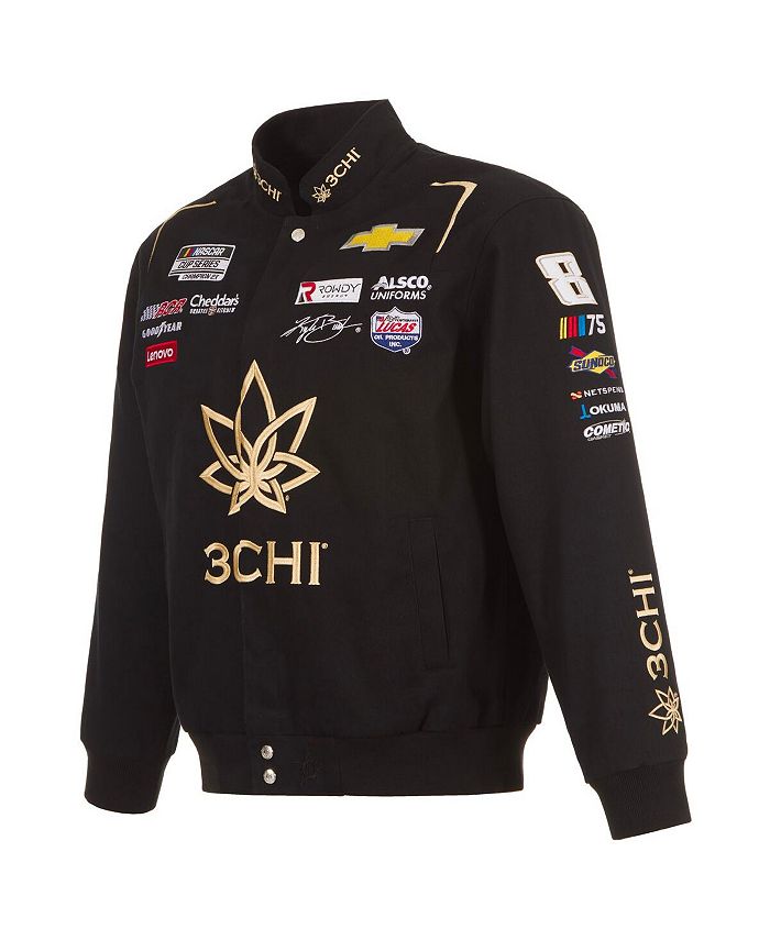 JH Design Men's Black Kyle Busch 3Chi Twill Uniform Full-Snap Jacket ...