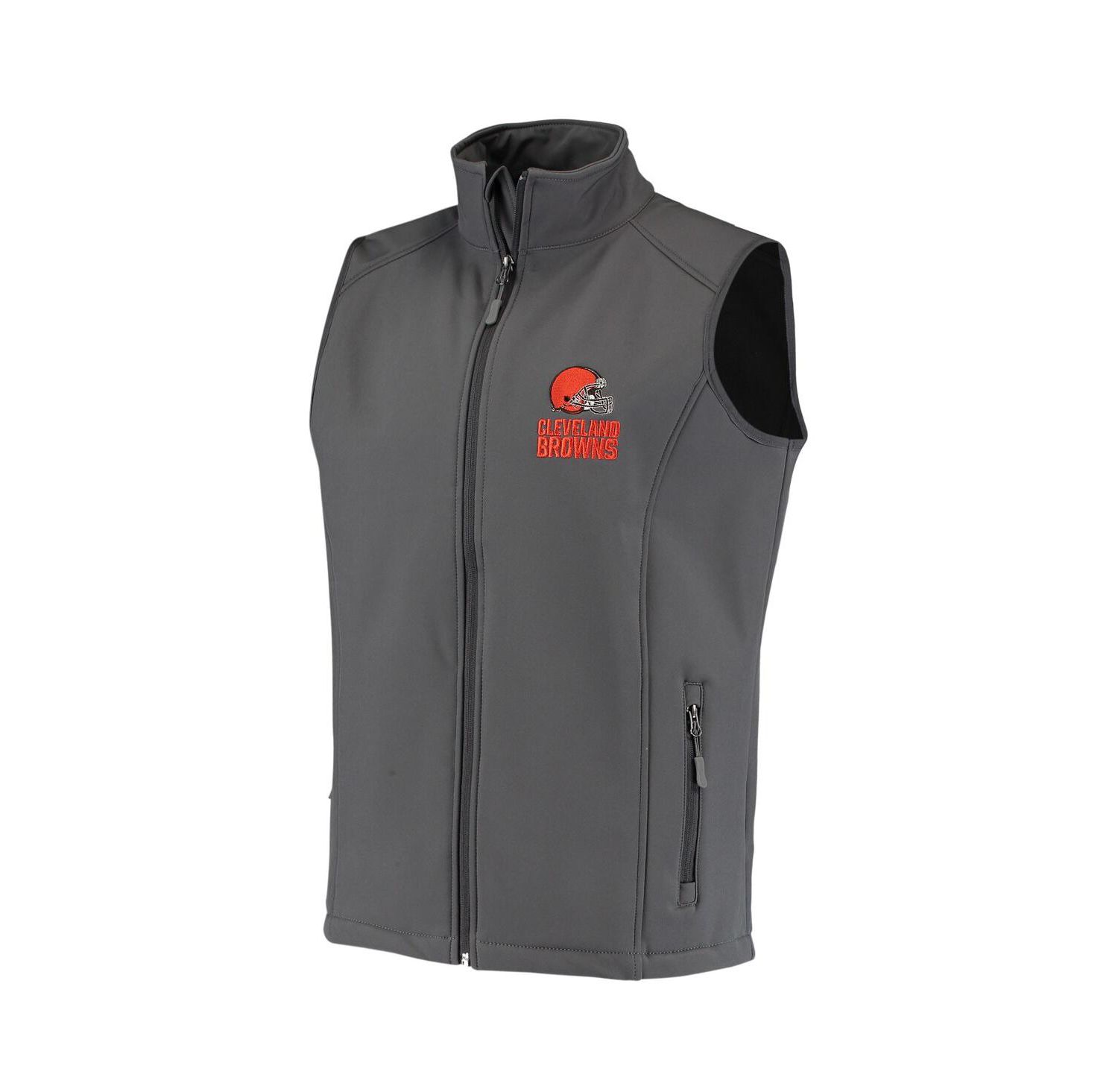 Men's Charcoal Cleveland Browns Circle Archer Softshell Full-Zip Vest