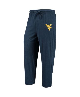 Men's Navy, Heathered Charcoal Distressed West Virginia Mountaineers Meter Long Sleeve T-shirt and Pants Sleep Set