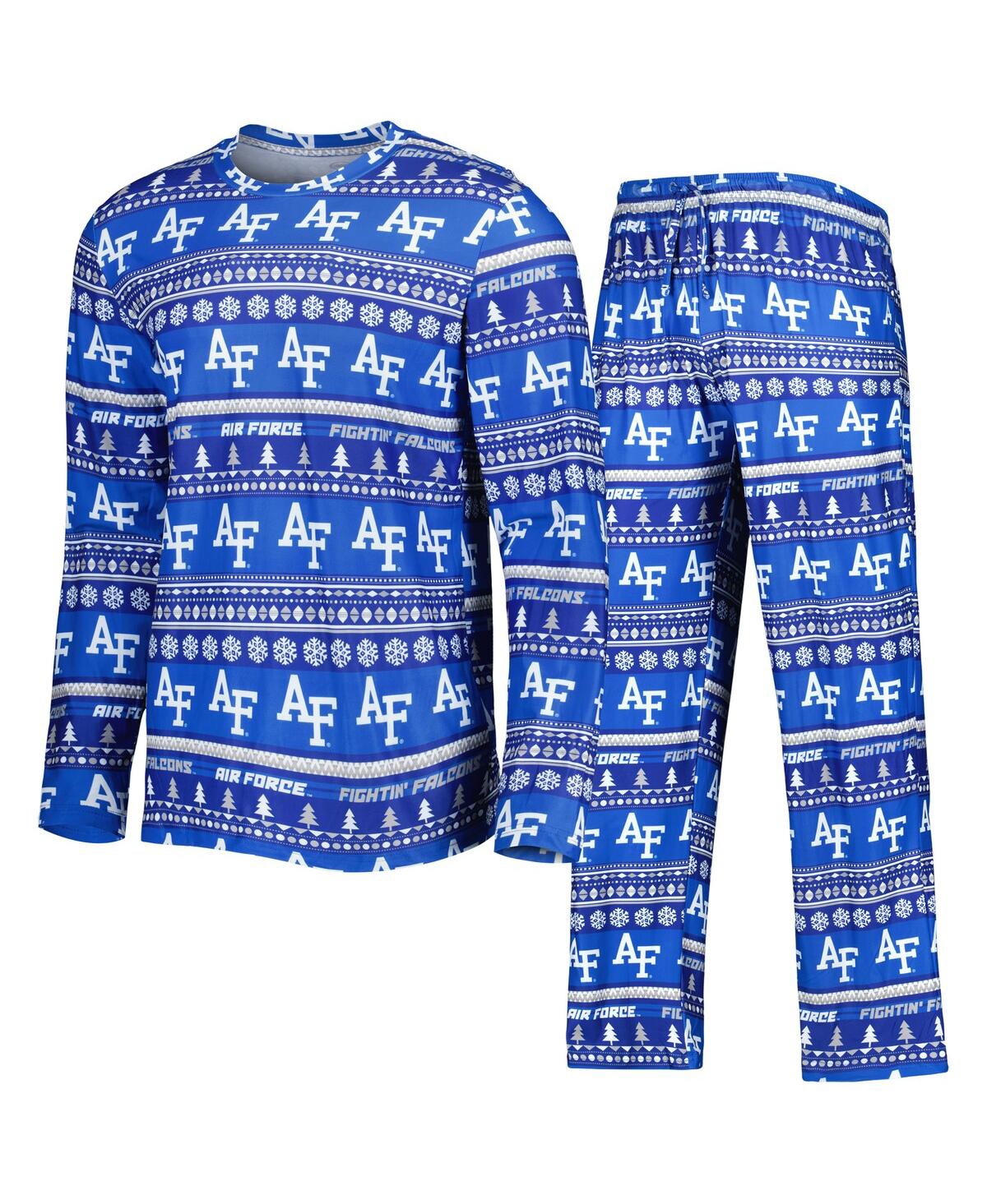 Men's Concepts Sport Royal Air Force Falcons Swivel Long Sleeve T-shirt and Pants Sleep Set - Royal