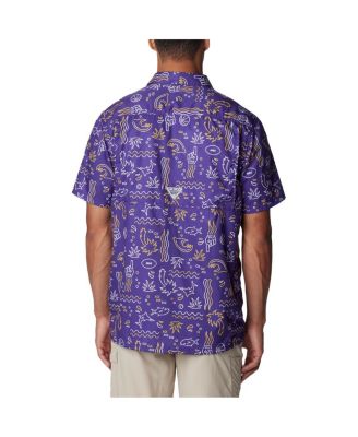 Men's Purple LSU Tigers Super Slack Tide Omni-Wick Button-Up Shirt