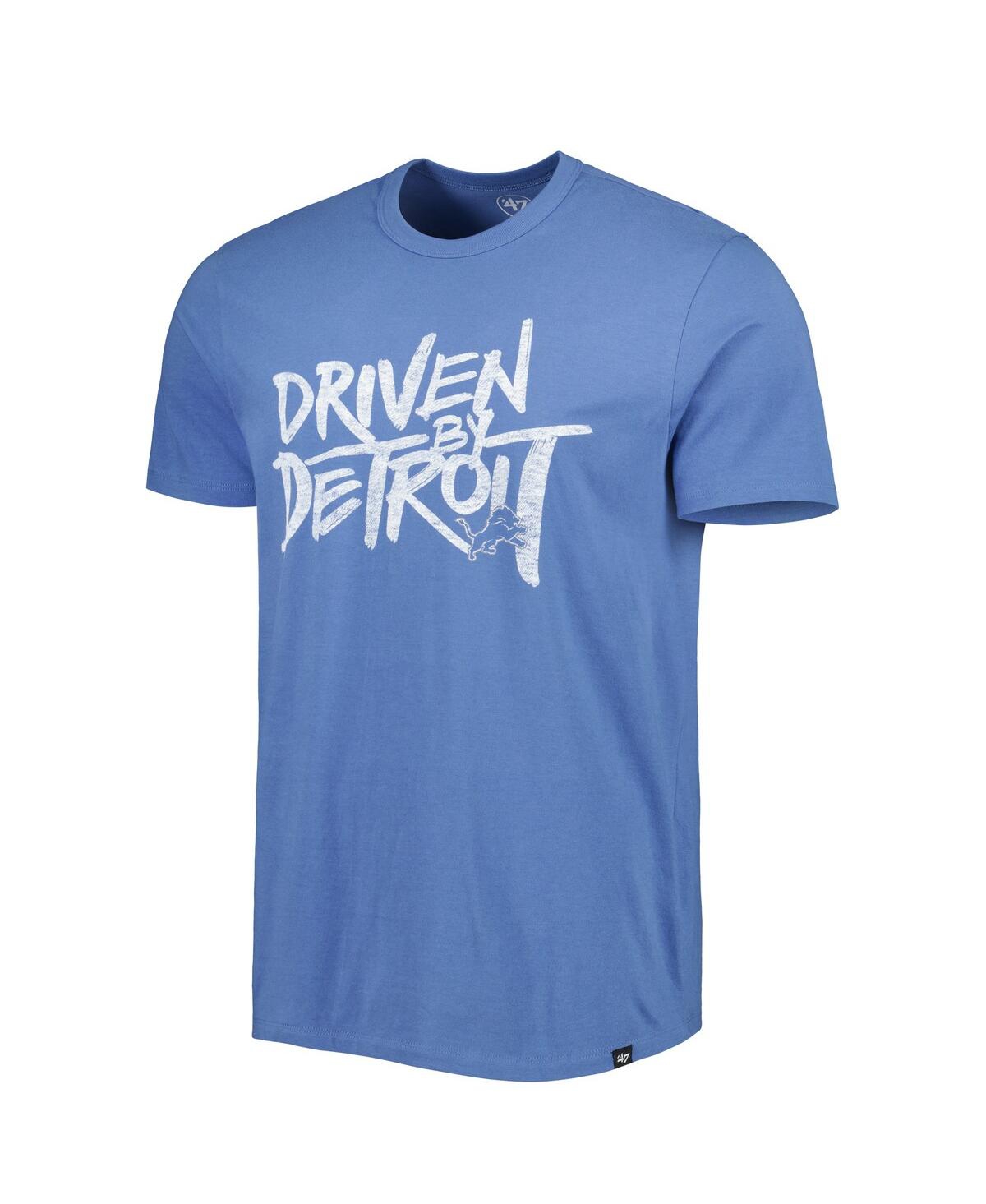 Shop 47 Brand Men's ' Blue Distressed Detroit Lions Driven By Detroit T-shirt