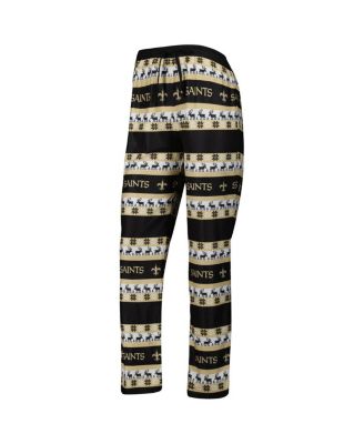 Women's Black New Orleans Saints Holiday Ugly Pajama Set