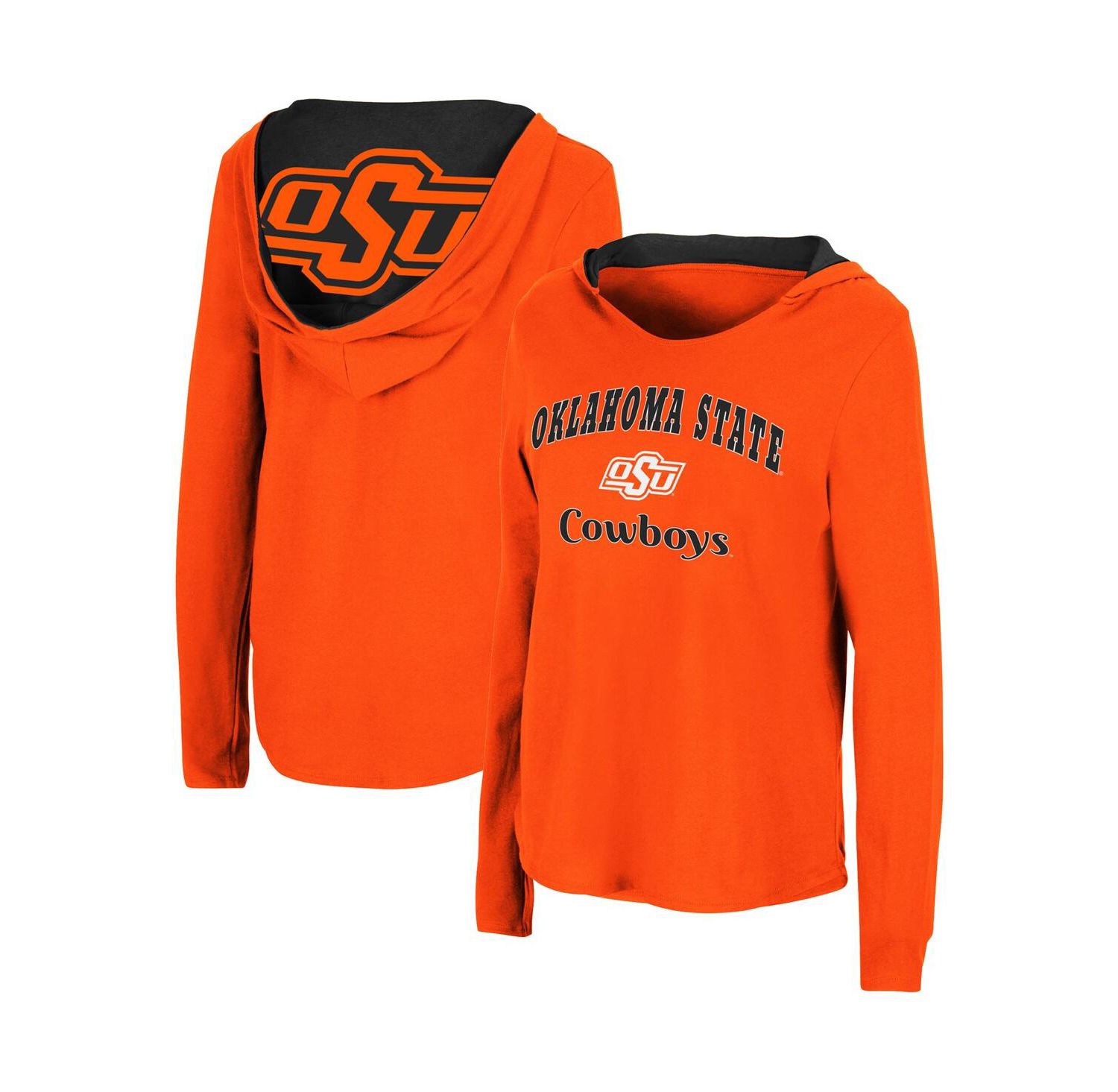 Women's Orange Oklahoma State Cowboys Catalina Hoodie Long Sleeve T-shirt