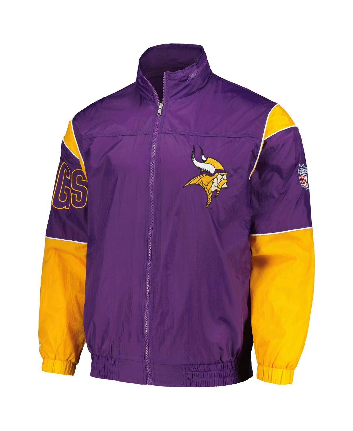 Shop Mitchell & Ness Men's  Purple Distressed Minnesota Vikings 1992 Sideline Full-zip Jacket