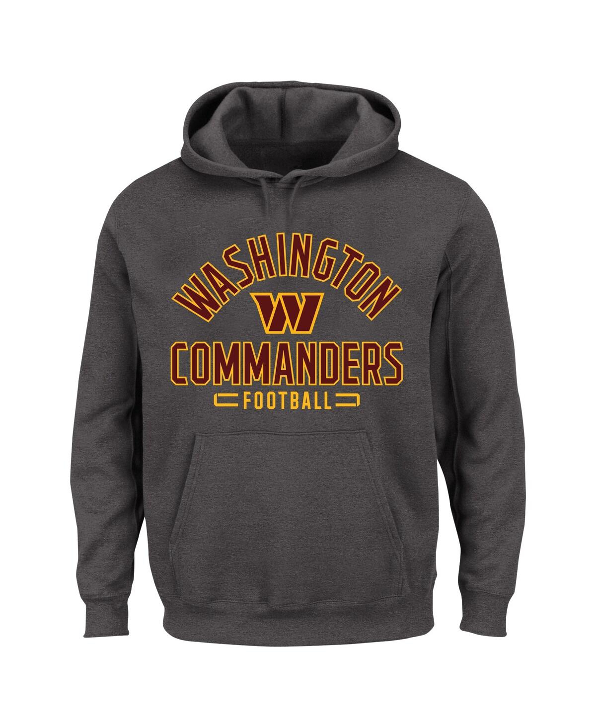 Fanatics Men's  Heather Charcoal Washington Commanders Big And Tall Pullover Hoodie