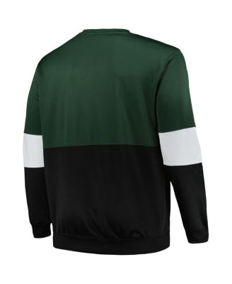 Men's Hunter Green, Black Milwaukee Bucks Big and Tall Split Pullover Sweatshirt