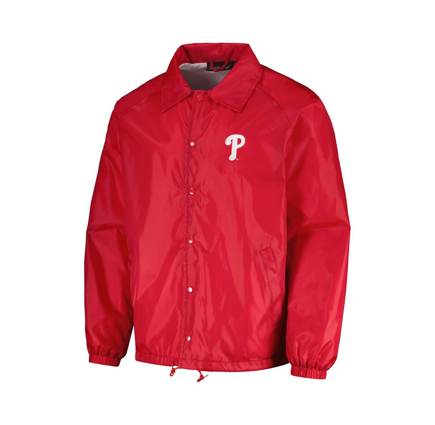Men's Red Philadelphia Phillies Coach's Raglan Full-Snap Windbreaker Jacket
