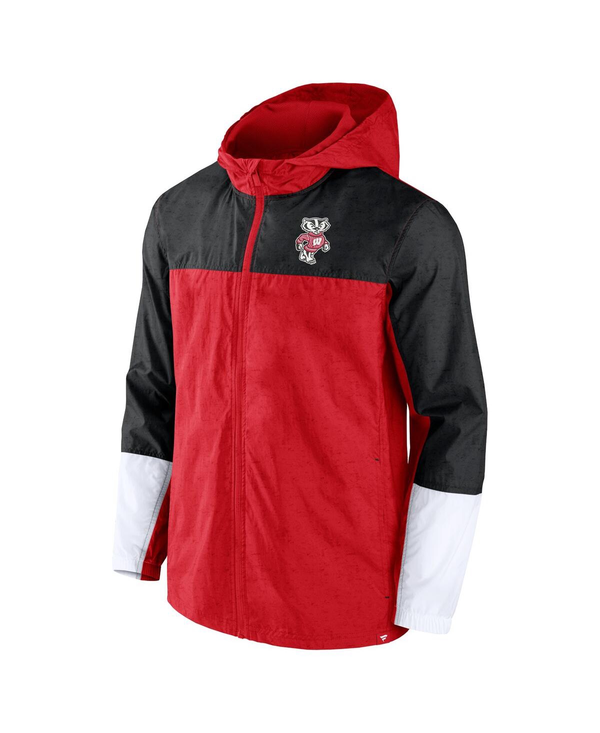 Shop Fanatics Men's  Red, Black Wisconsin Badgers Game Day Ready Full-zip Jacket In Red,black
