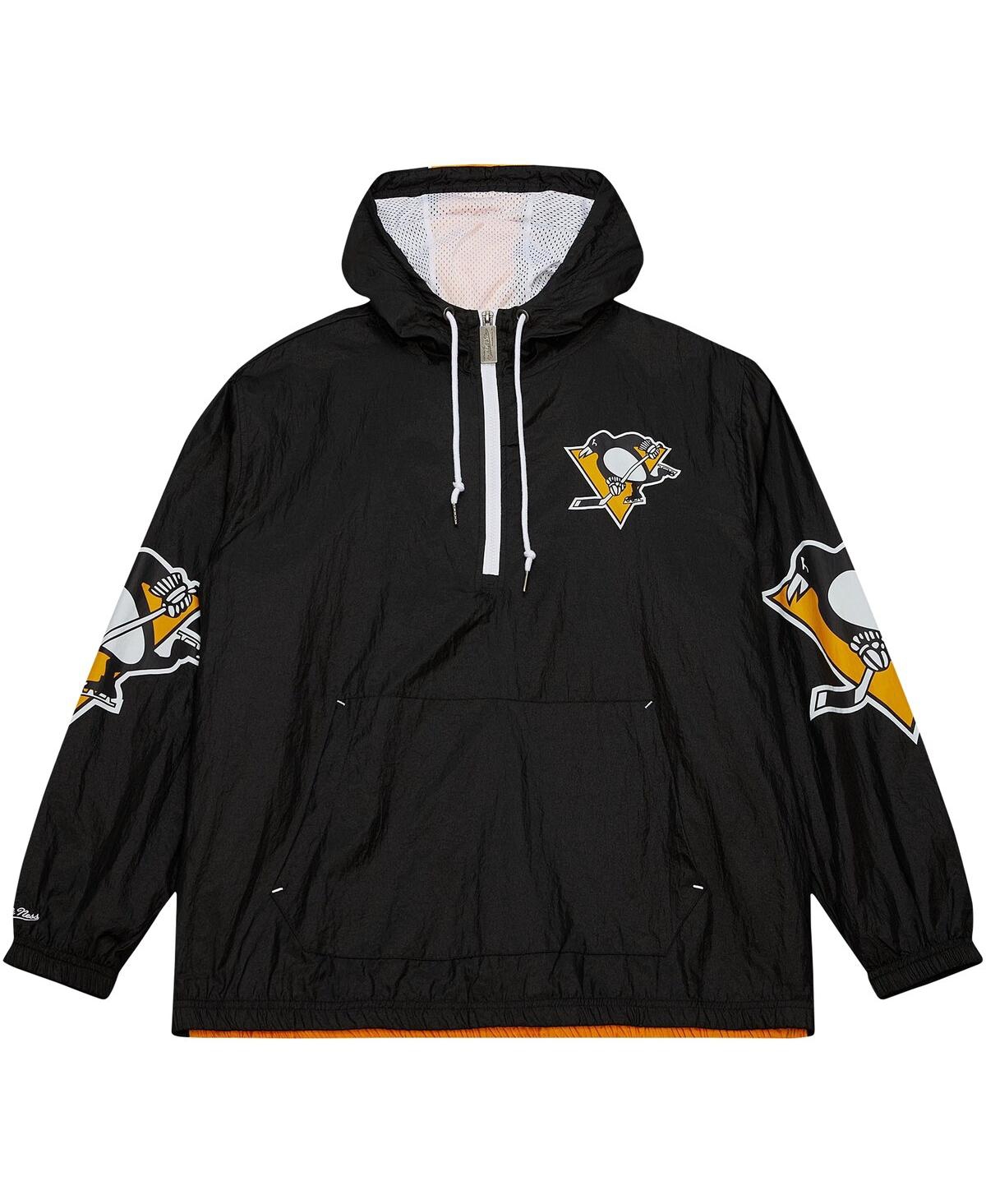Men's Mitchell & NessPittsburgh Penguins Team Og 2.0 Anorak Half-Zip Windbreaker Jacket - Black