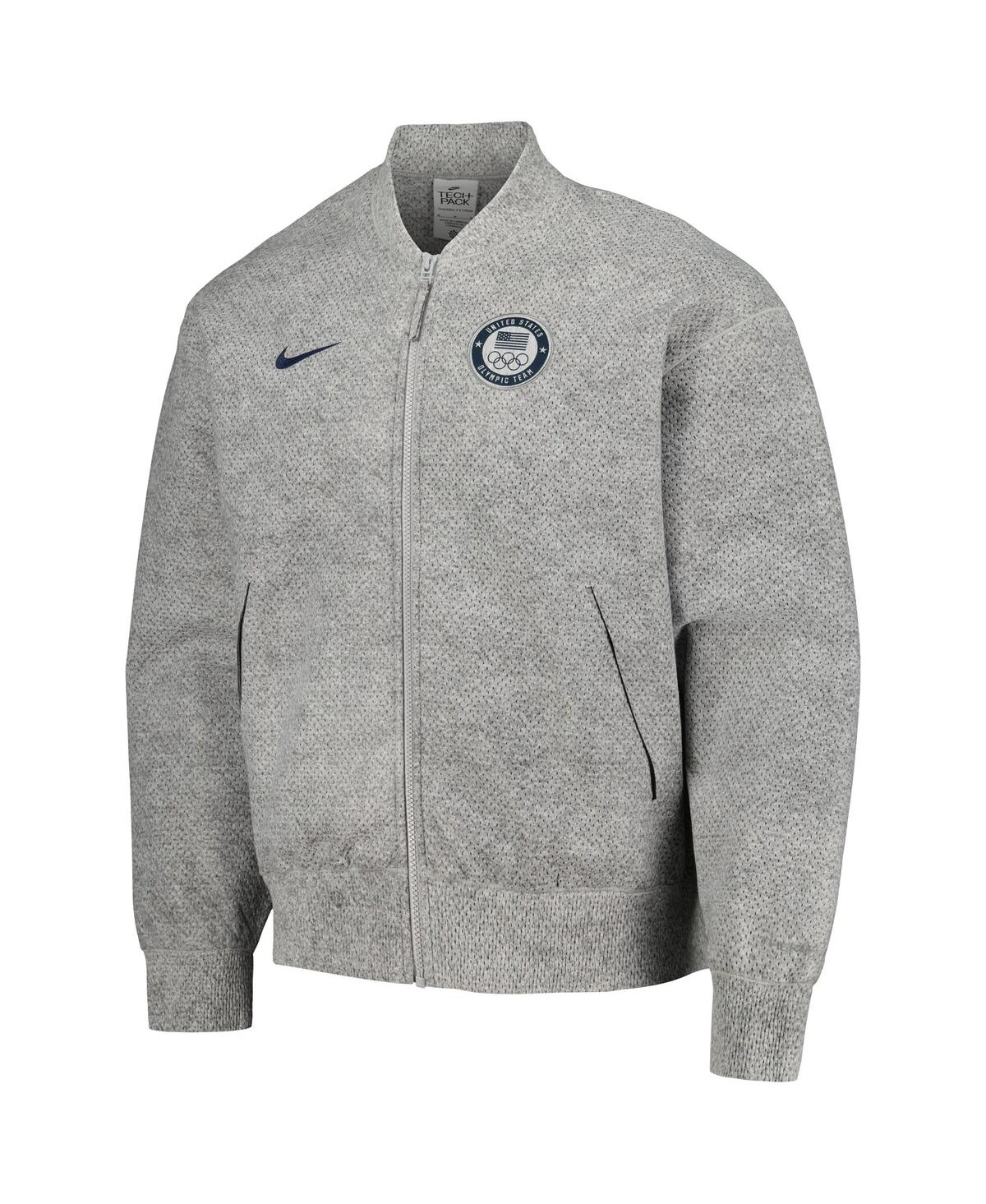 Shop Nike Men's  Gray Team Usa 2024 Summer Olympics Media Day Look Full-zip Jacket