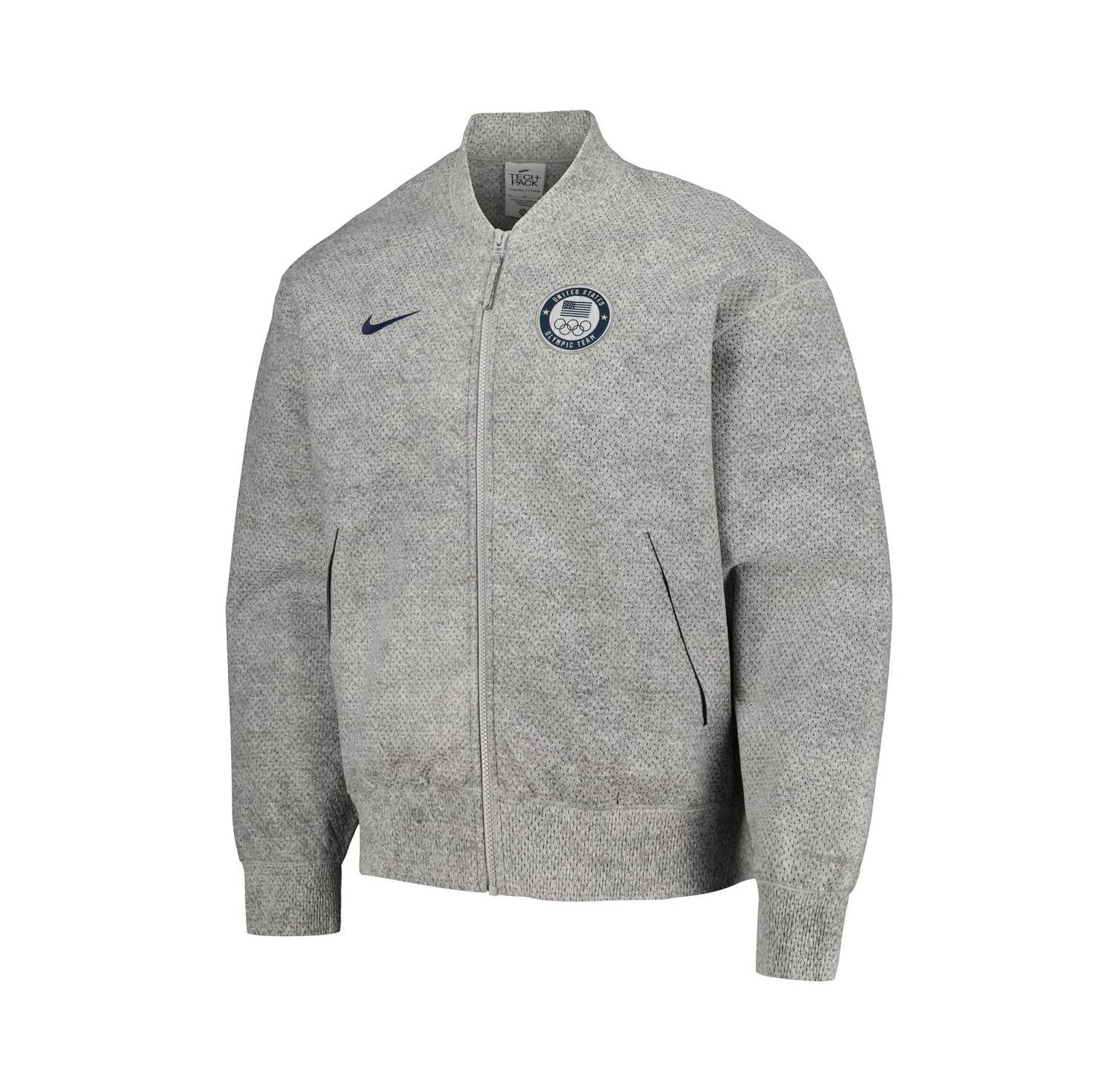 Men's Gray Team USA 2024 Summer Olympics Media Day Look Full-Zip Jacket