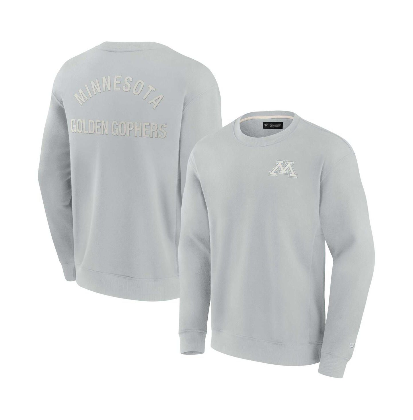 Толстовка Fanatics Signature Gray Minnesota Golden Gophers Super Soft Pullover Crew — фото 1