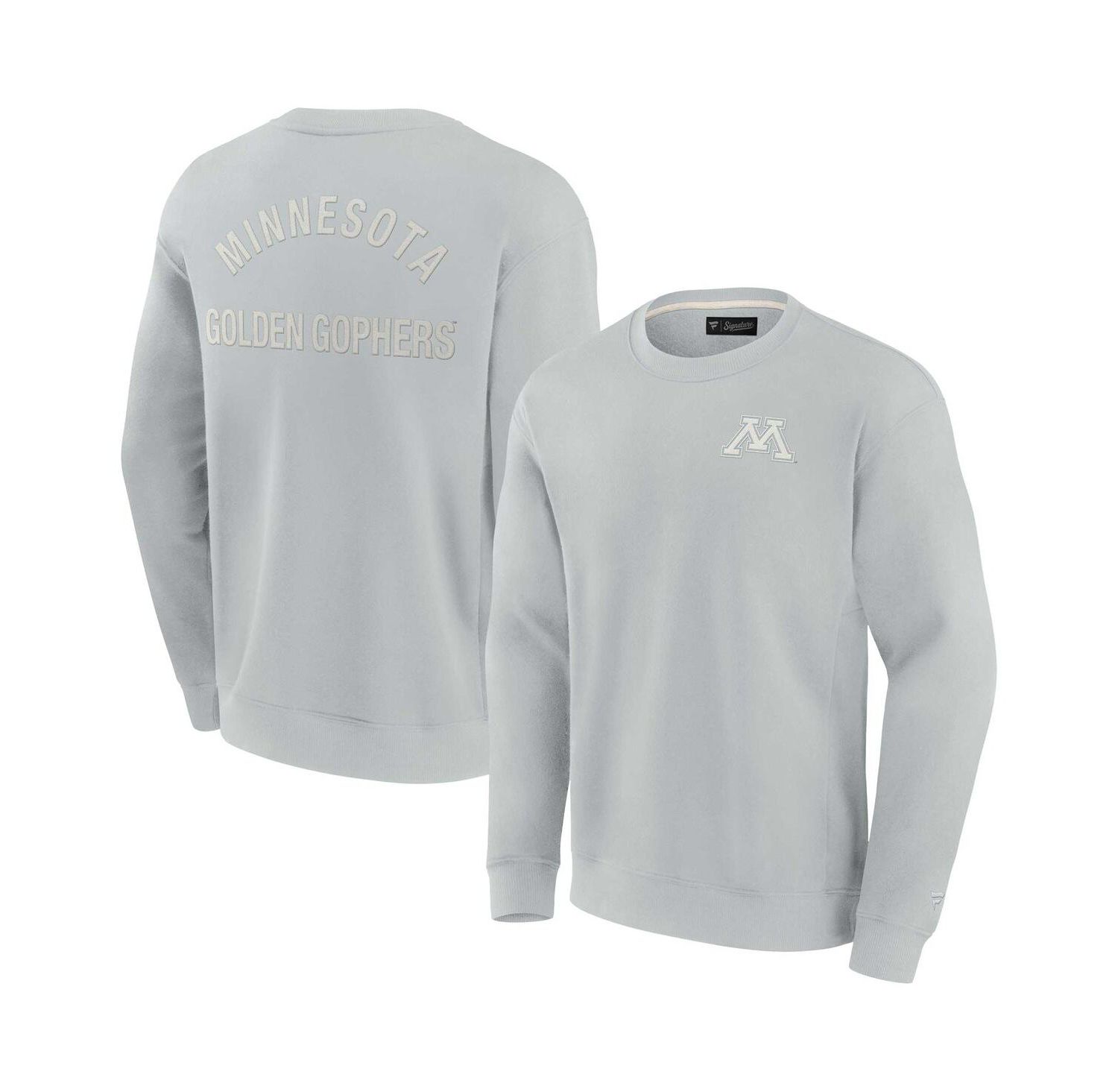 Men's and Women's Gray Minnesota Golden Gophers Super Soft Pullover Crew Sweatshirt