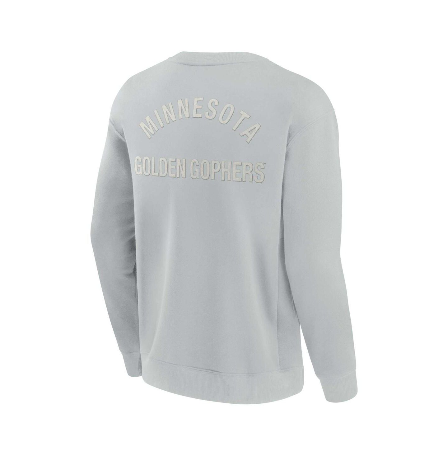 Толстовка Fanatics Signature Gray Minnesota Golden Gophers Super Soft Pullover Crew — фото 2