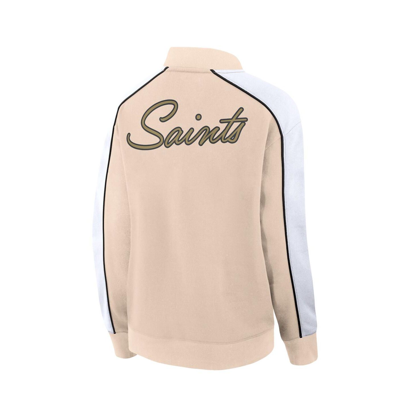 Женская куртка Fanatics Tan New Orleans Saints Lounge Full-Snap Varsity — фото 2