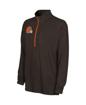 Men's Brown Cleveland Browns Combine Authentic Raglan Quarter-Zip Top